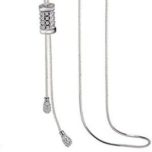 Women's Crystal Flower Jewelry Tassel Pendant Long Chain Adjustable Necklace